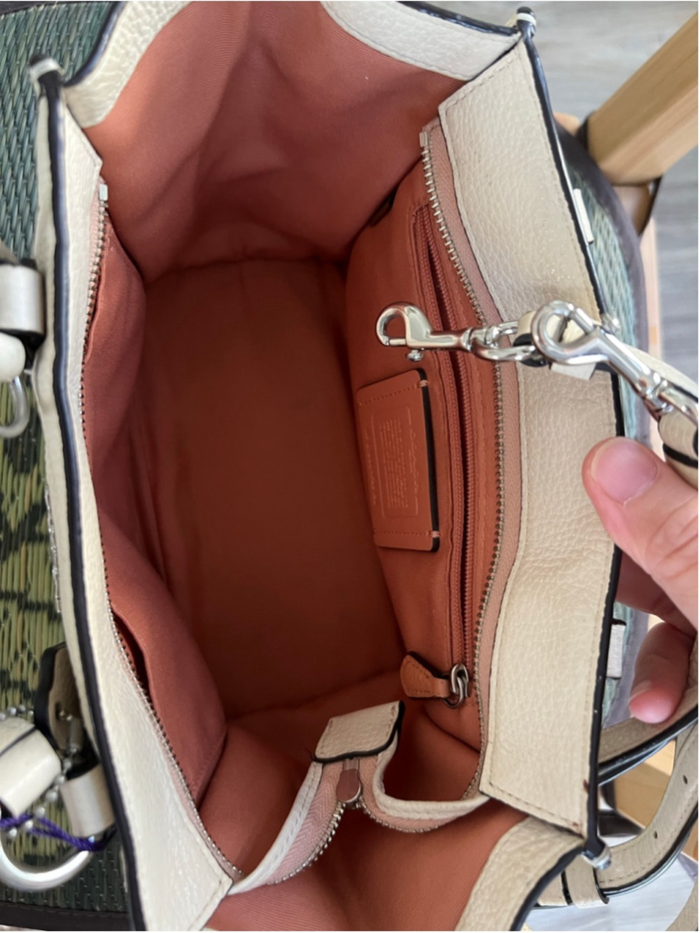 RARE Coach NASA Crosby Satchel Chalk Leather Space Planet Embroidery Stars Asia - Picture 15 of 16
